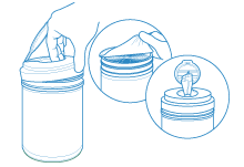 Remove lid and seal of wipes container
