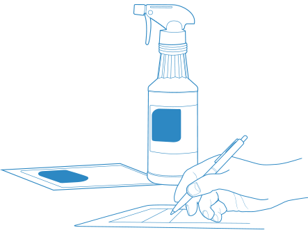 Writing a label for Rescue spray bottle